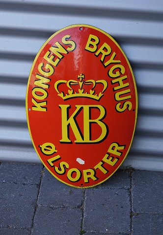 Emaljeskilt, med reklame for Kongens Bryghus købes