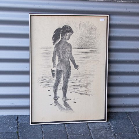 Jacob Skjødsholm tryk
Pige ved strand