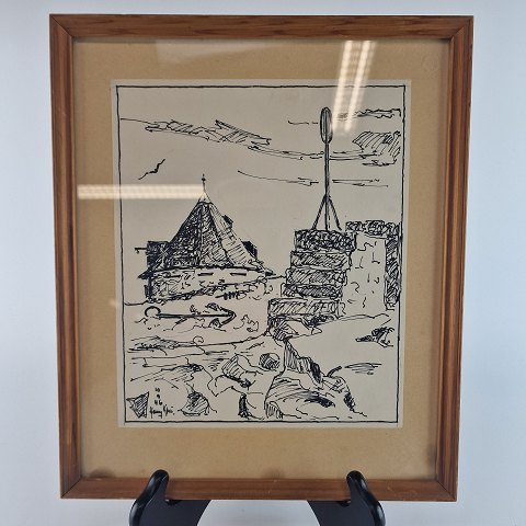 Henry Køie 
Tegning
Rundkirke
