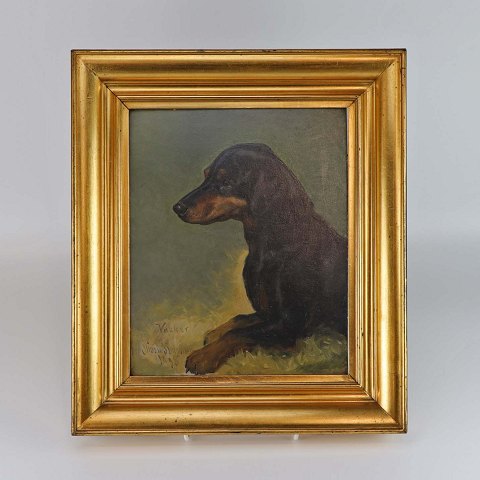 Simon Simonsen maleri
Gravhund
år 1895
37,5 cm