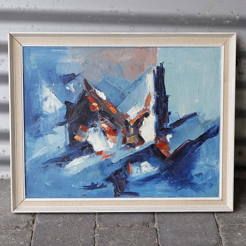 Lautrup maleri
blå abstrakt
51 cm
