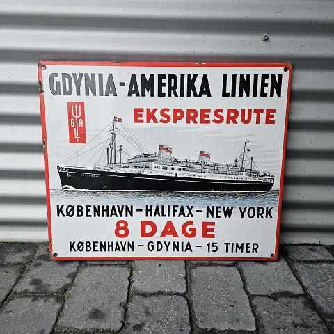 Emaljeskilt
Skibsrute
Gdynia-America