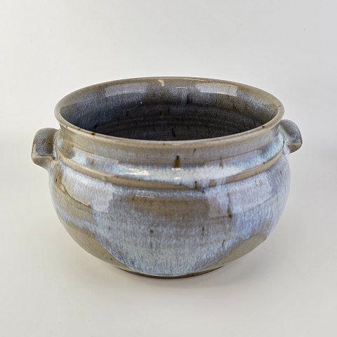 Finn LynggaardBlålig skål med 2 hanke