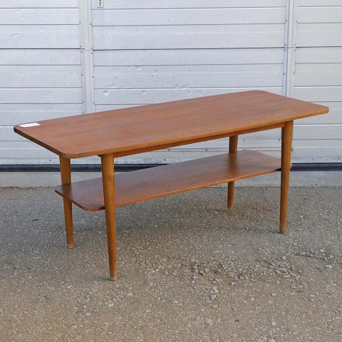 Teak sofabord med hylde120 cm