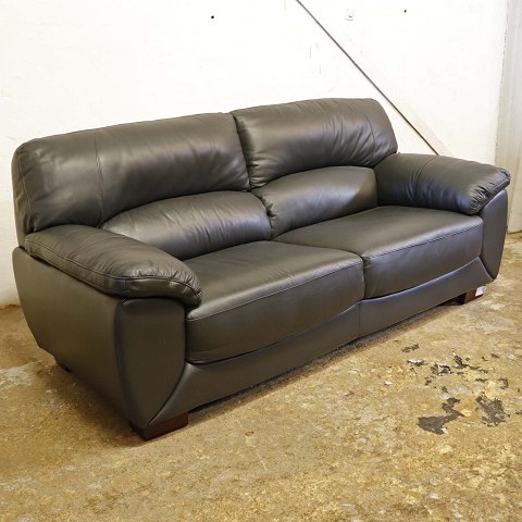 Overpolstret lædersofa199 cm