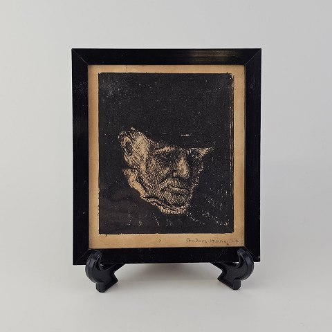 Anders Hune radering18,5x 16 cm