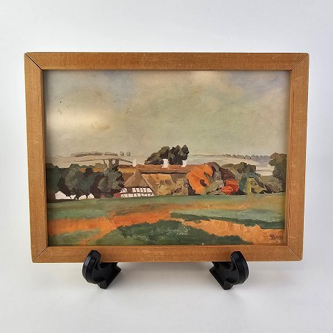 Frits Syberg akvaralLandskab15,5x20 cm
