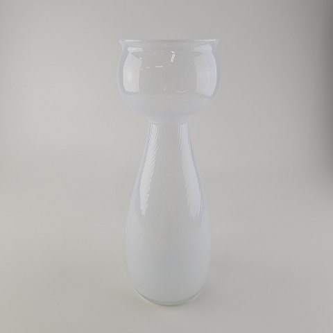 Hyacintvase i hvidt glas25 cm