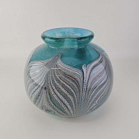 Glasvase med abstrakt mønster17 cm