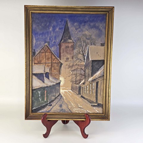 Einar Gross akvarelAalborg motiv46x35 cm