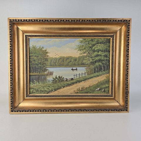 Carlsen maleriBåd på sø33,5x43 cm