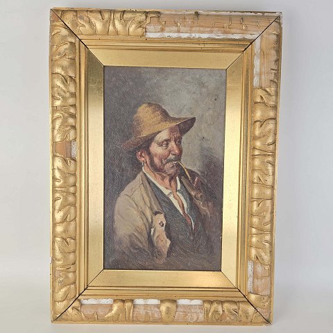 Simony Jensen maleri fisker år 191442,5x30,5 cm