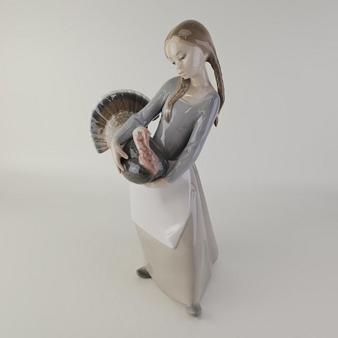 Lladro FigurPige med kalkun25,5 cm