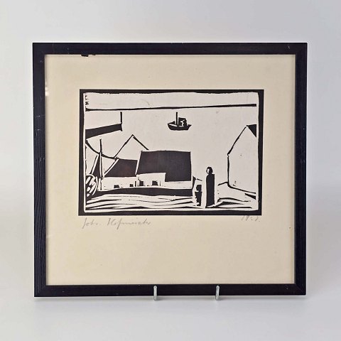 Johannes Hofmeister trykHuse ved hav26,5x28,5 cm