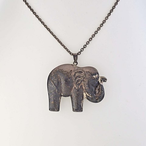 Herman Siersbøl halskæde med elefant Sterling sølv71 cm