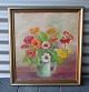 Maleri af S. Holm med blomstermotiv