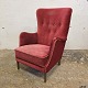 Rød velour lænestol93 cm
